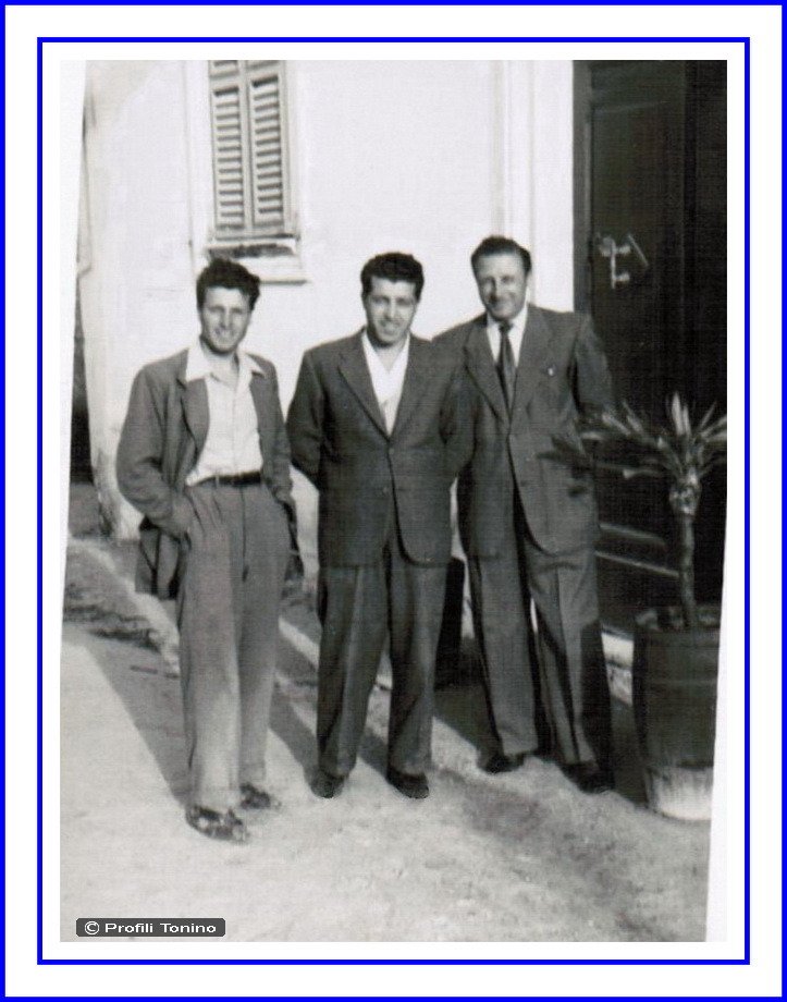 I tre fratelli Profili: da sinistra, Nilo, Spartaco, Paolino.